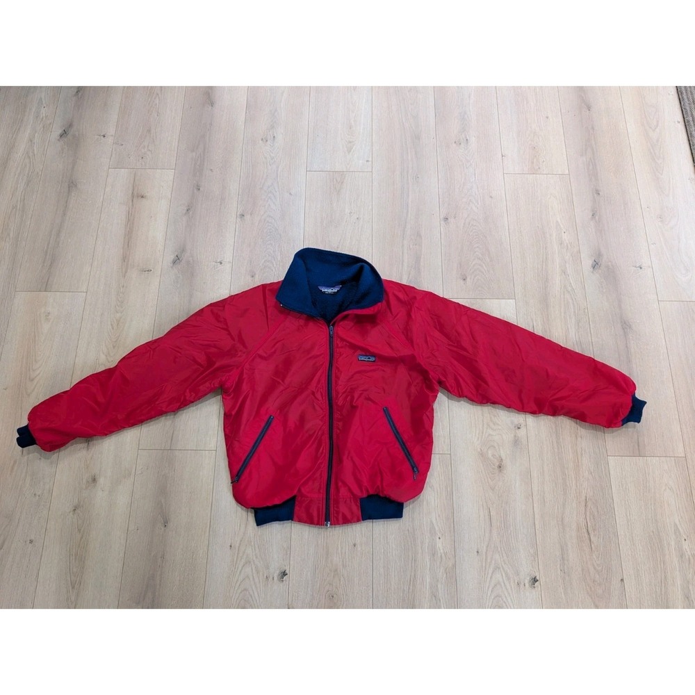 VINTAGE Patagonia Jacket Mens Medium Red Shelled Synchilla 80s Coat USA Made